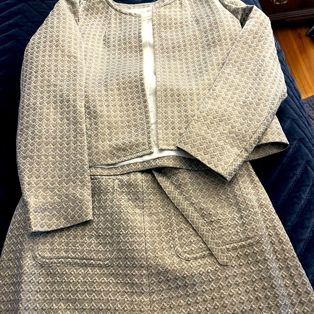 Dries van Noten brand new grey silver and gold metallic suit